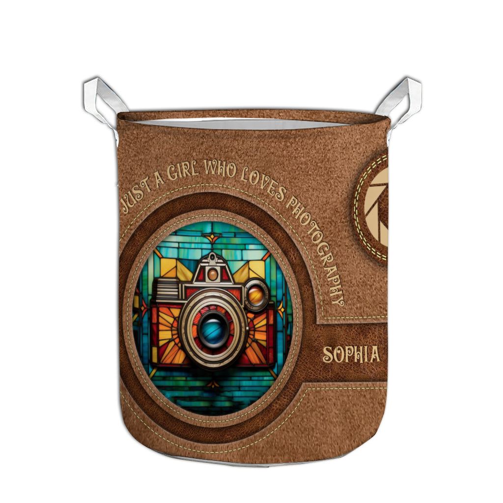 Just A Girl Who Loves Photography - Personalized Photography Storage Basket