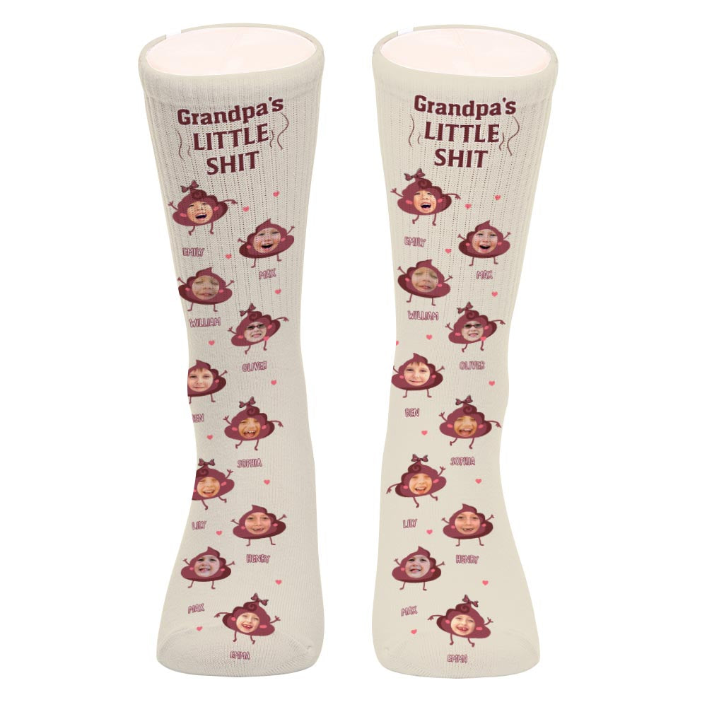 Daddy Little Shits – Geschenk für Papa, Oma, Opa, Mama, Onkel, Tante, Bruder, Schwester – Personalisierte Socken