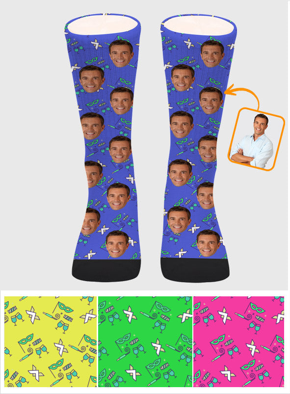 Individuelles Gesichtsmuster für Partys – Personalisierte Onkel-Socken