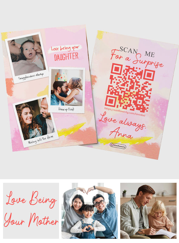 Ich liebe dich, deine Tochter – personalisierte QR-Grußkarte