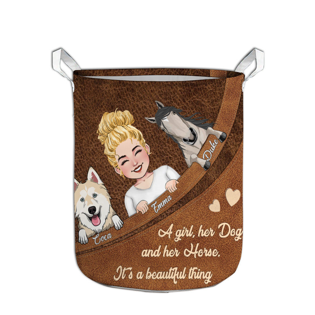 What A Beautiful Thing - Horse gift for dog lover, cat lover - Personalized Storage Basket