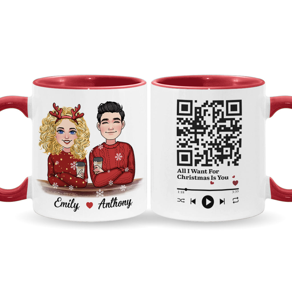 Alles, was ich mir zu Weihnachten wünsche, bist du – Personalisierte Tasse für Paare