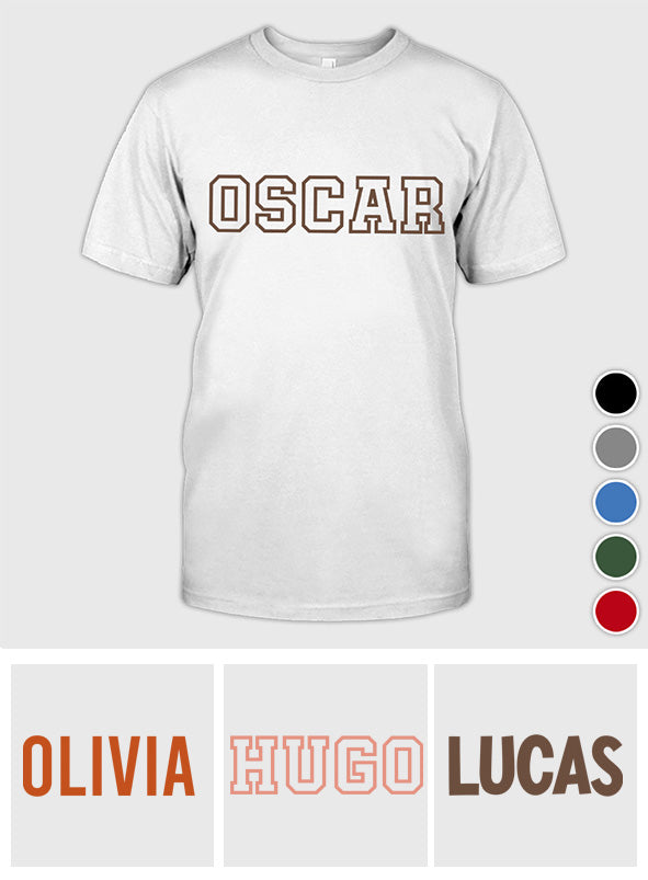 Custom Name - Personalized Kid Embroidered T-shirt