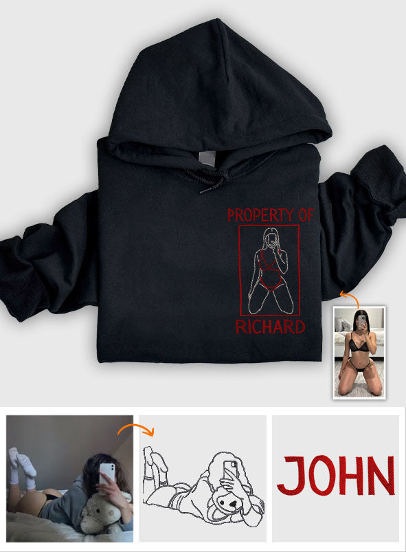 Pikantes Geschenk für ihn – personalisierter, bestickter Partner-Hoodie