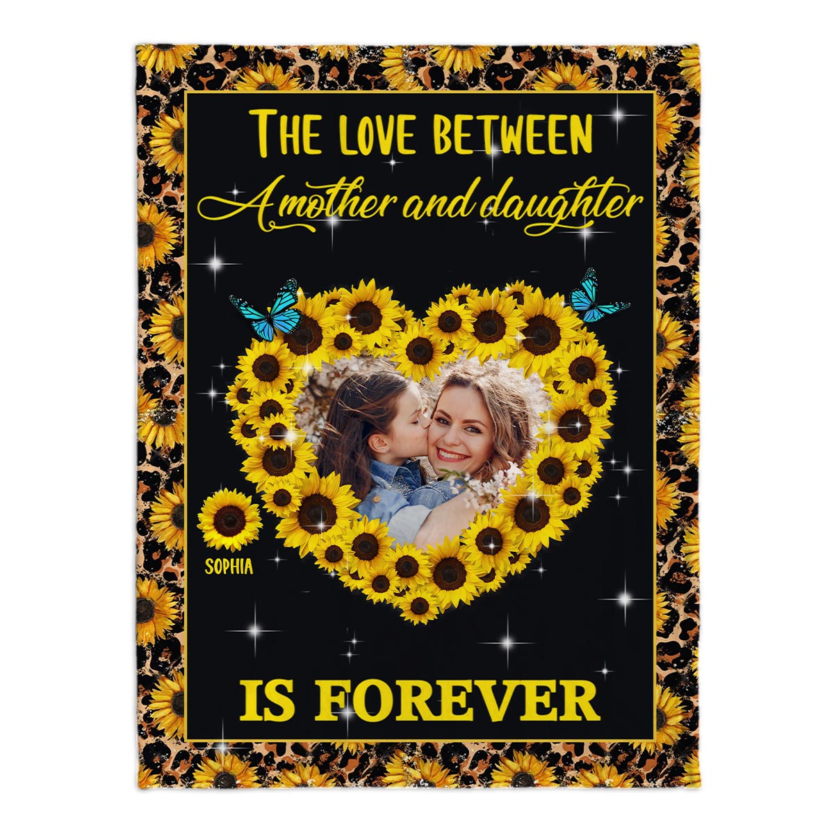 Immer wenn du dieses Herz berührst – Geschenk für Mama, Ehefrau – Personalisierte Decke