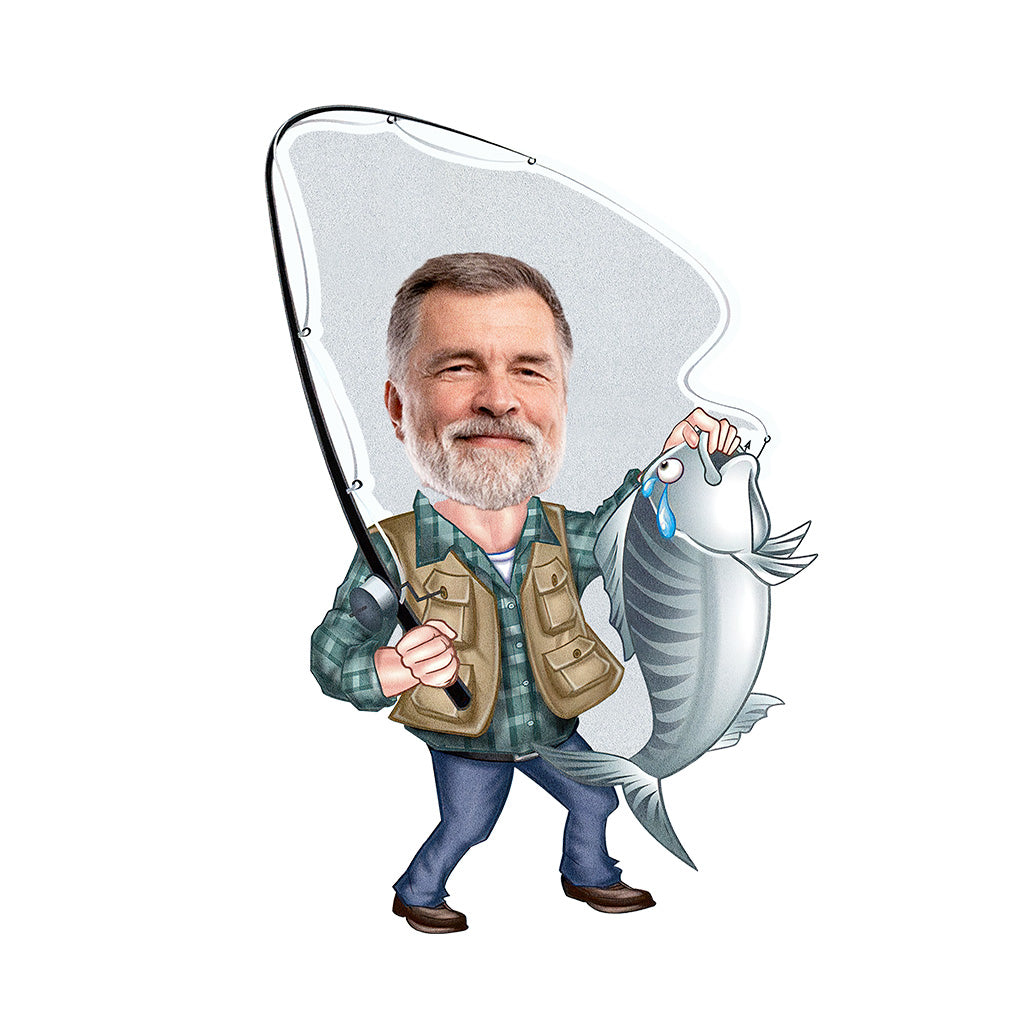 Love Fishing - Personalized Fishing Shaped Doormat