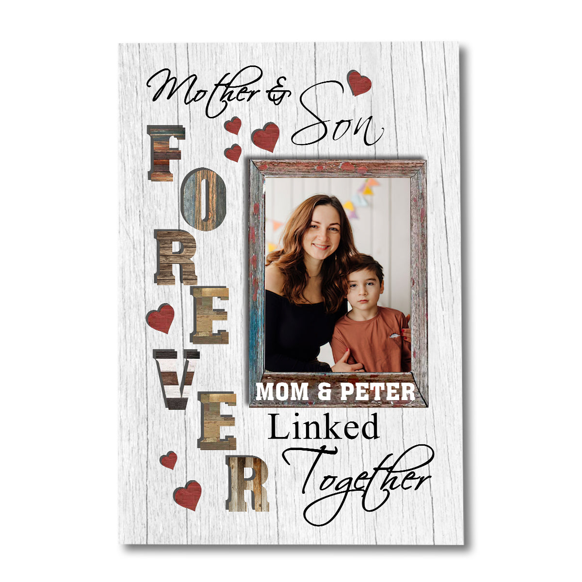 Mutter und Tochter – Geschenk für Mama, Tochter, Sohn – Personalisierte Leinwand und Poster