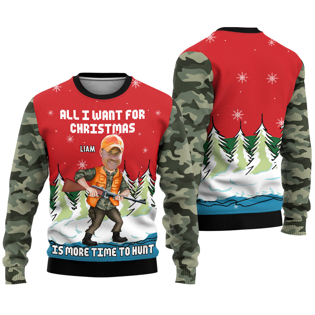 Alles, was ich mir zu Weihnachten wünsche, ist mehr Zeit zum Jagen – personalisierter Jagd-Pullover