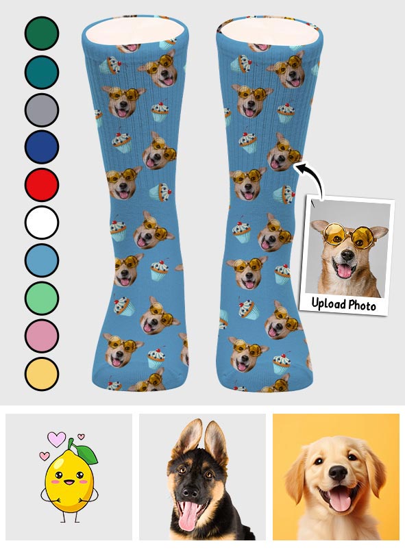 Lustiges Symbolmuster – personalisierte Hundesocken