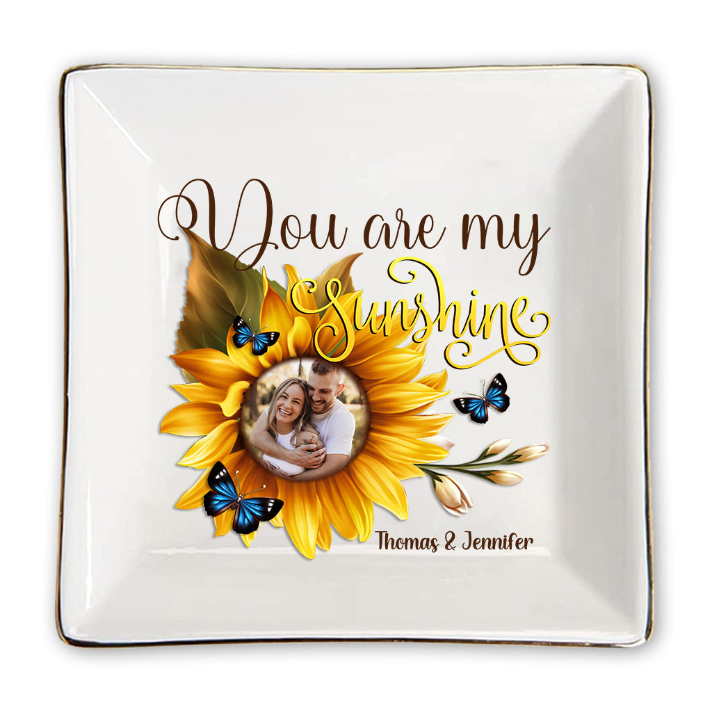 Du bist mein Sonnenschein – Geschenk für Mama, Oma, Schwester, Freundin, Ehefrau, Tochter, Sohn, Ehemann, Bruder, Tante, Papa, Enkelin, Enkel – Personalisierte Schmuckschale