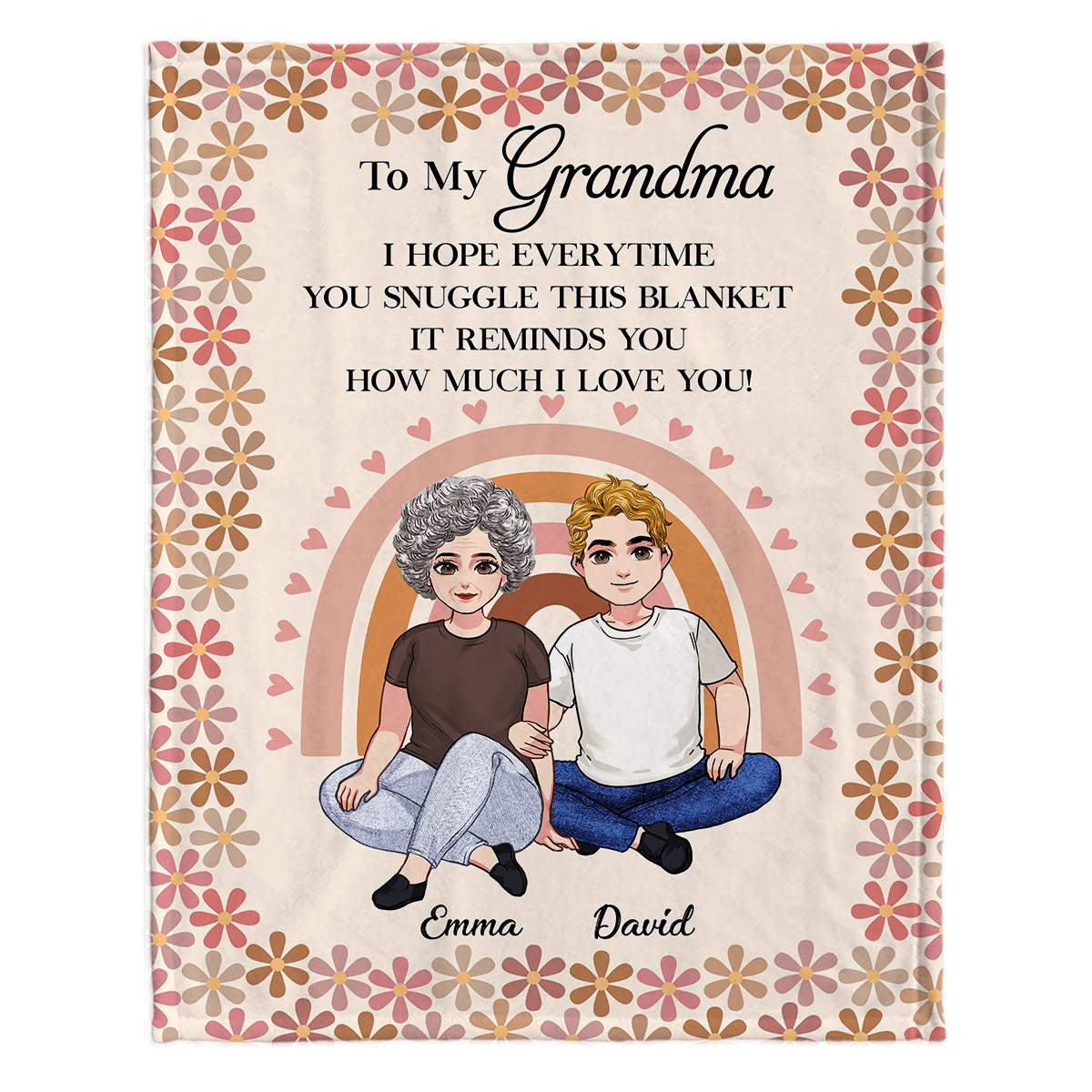 Wir hoffen, dass du dich jedes Mal, wenn du diese Decke kuschelst, daran erfreut – Geschenk für Mama, Oma – personalisierte Decke