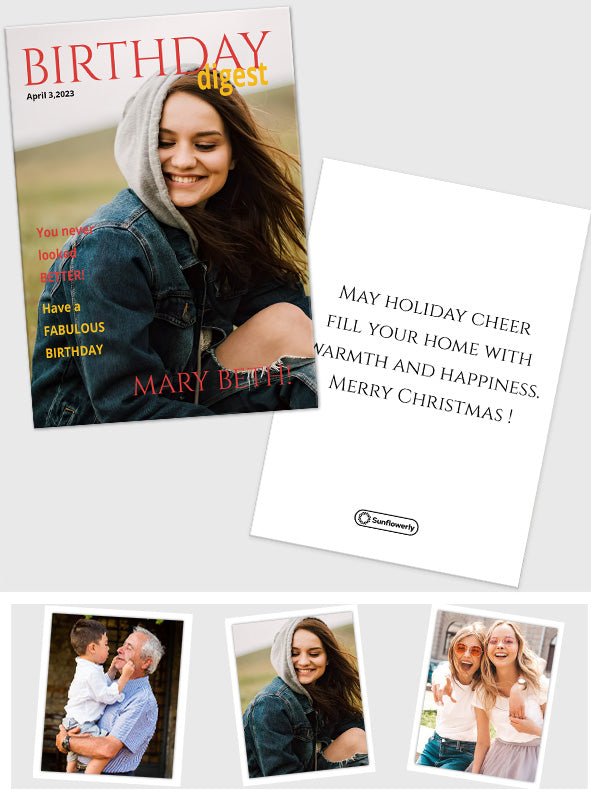 Foto-Upload aus dem Birthday Digest Magazin – Personalisierte Grußkarte