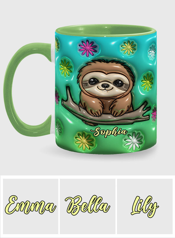 Cute Sloth - Personalized Sloth Accent Mug
