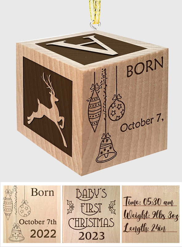 Erstes Weihnachtsschmuckstück für Babys – Geschenk für Neugeborene, Mama und Papa – Personalisierter Weihnachtsschmuck