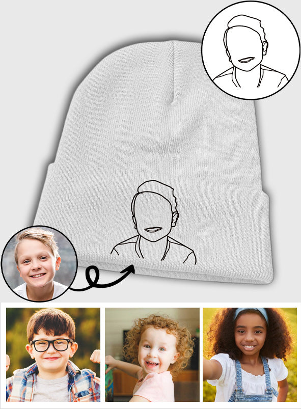 Personalisierte Kindermütze mit Fotostickerei