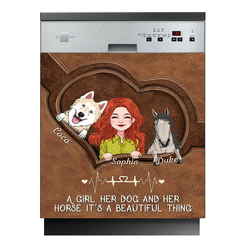 Positive Affirmationen Schmetterling – Personalisierter Geschirrspülerdeckel mit Schmetterlingsmotiv