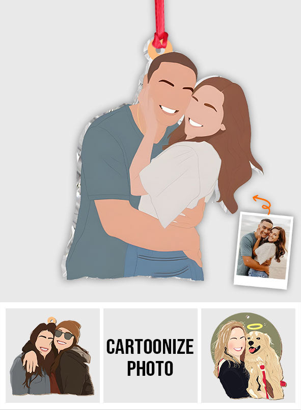 Custom Faceless Portrait Illustration - Personalized Family Ornament