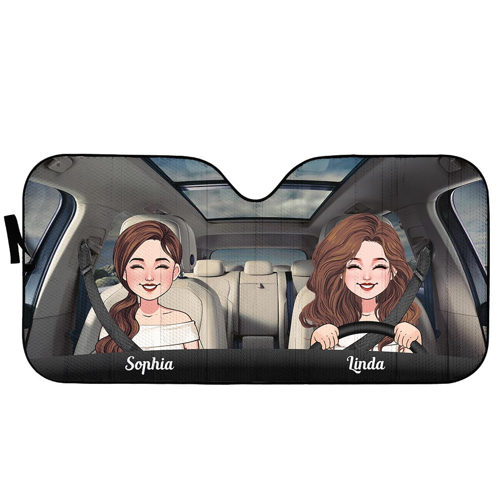 Das Abenteuer wartet – Geschenkidee für Ehepartner (Ehefrau, Ehemann, Freundin, Freund, Mutter, Vater) – Personalisierte Auto-Sonnenblende