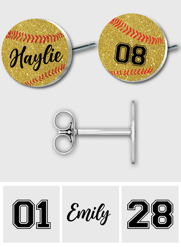 Softball Lovers - Personalized Softball Stud Earrings