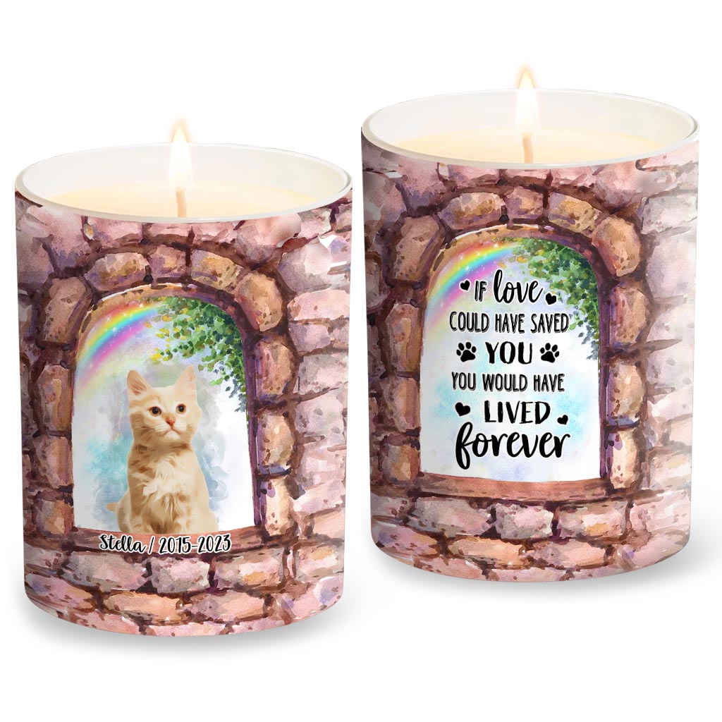 No Longer By My Side - Personalized Dog Candle With Wooden Lid