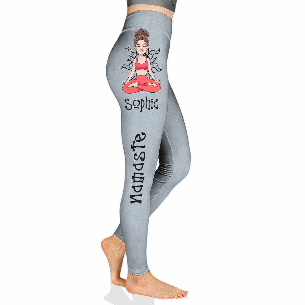 Namaste – Personalisierte Yoga-Leggings