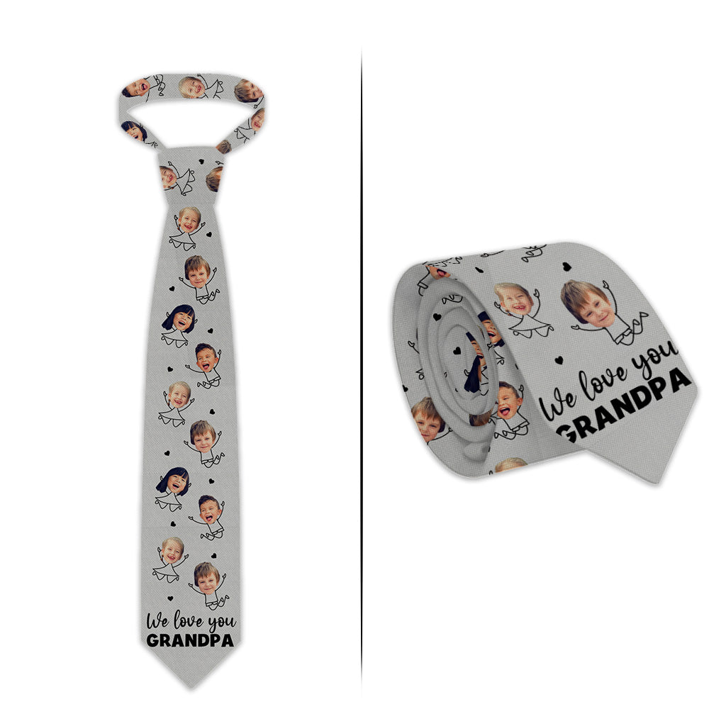 Wir lieben dich, Papa – Geschenk für Papa, Opa, Onkel, Bruder, Ehemann – Personalisierte Krawatte