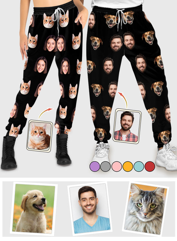 Unisex-Jogginghose mit individuellem Foto – Geschenk für Katzenliebhaber, alle Katzen- und Hundeliebhaber – Personalisierte Unisex-Jogginghose
