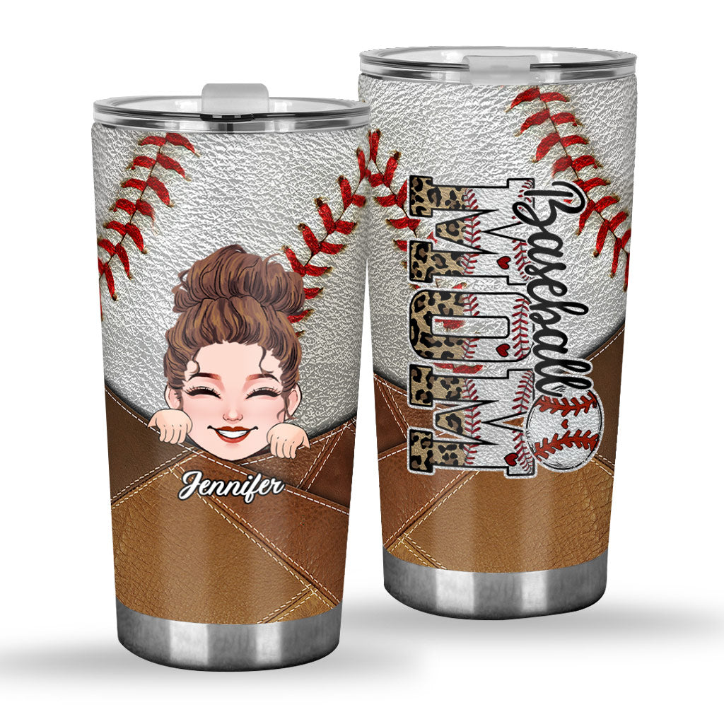 Baseball-Mama lebt meinen Traum – personalisierter Baseball-Trinkbecher