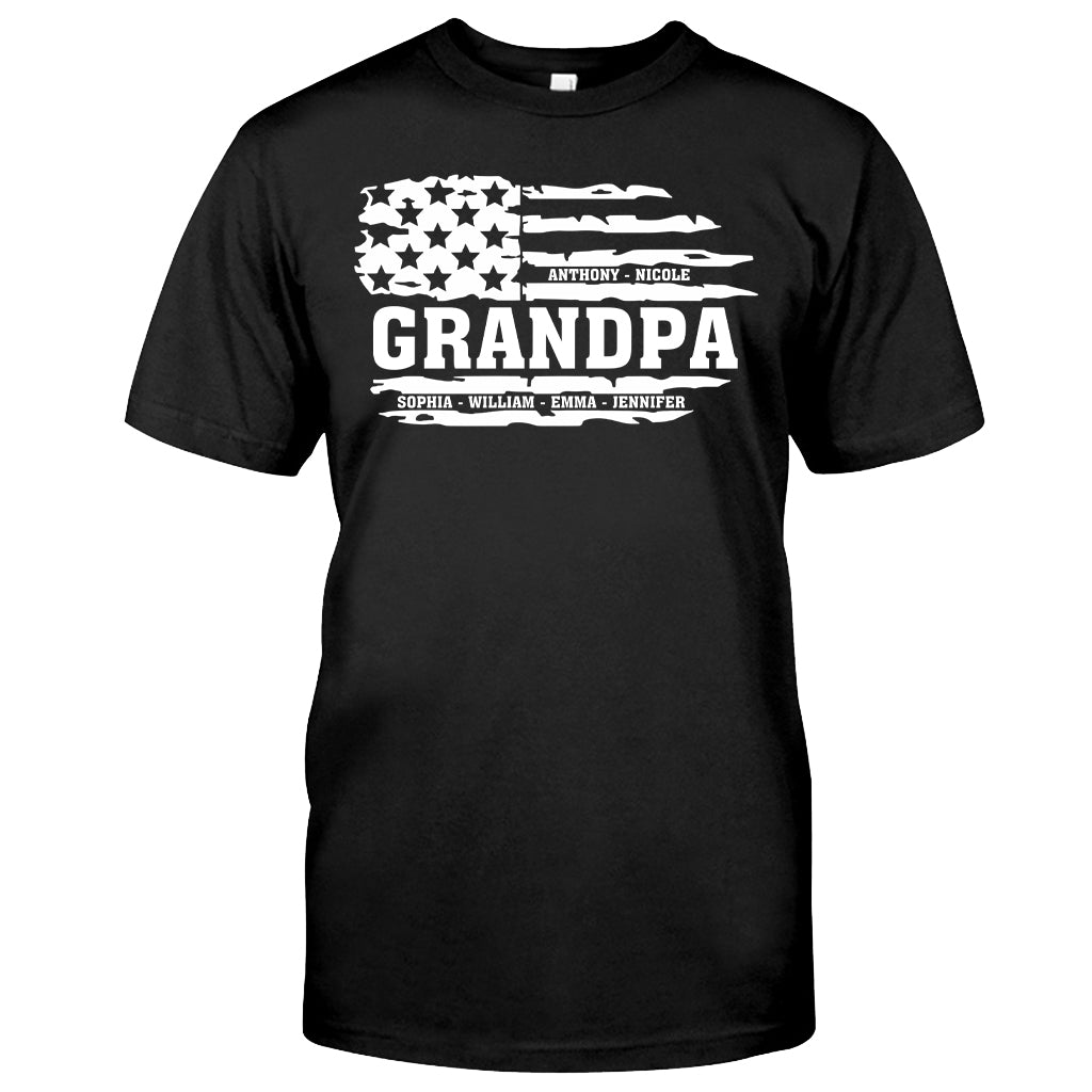 Opa-Flagge (USA) – Personalisiertes Opa-T-Shirt & Hoodie
