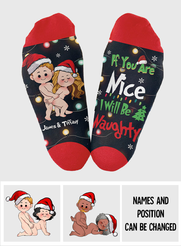Wenn du lieb bist, bin ich unartig – Geschenk für Ehemann, Ehefrau, Freund, Freundin – Personalisierte Socken
