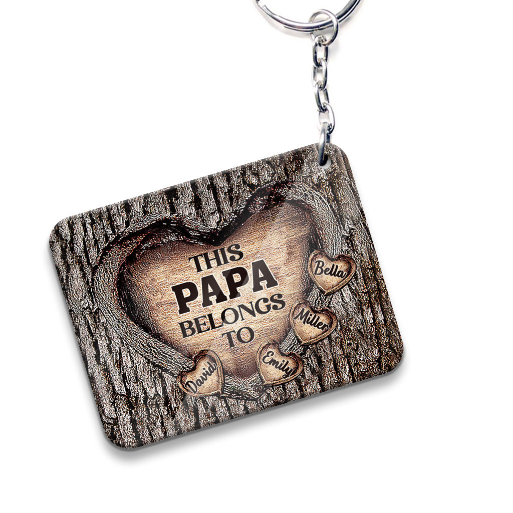 Dieser Schlüsselanhänger gehört Papa – Geschenk für Papa, Oma, Opa, Mama, Onkel, Tante, Bruder, Schwester