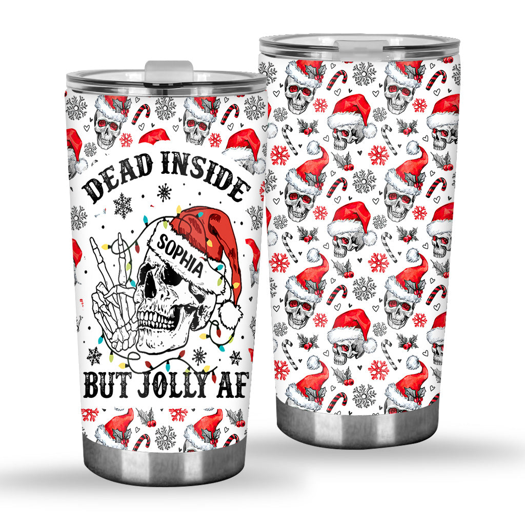 Innerlich tot, aber super drauf – personalisierter Totenkopf-Trinkbecher