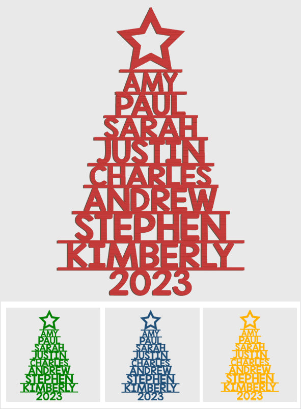 Custom Name Christmas Tree - Personalized Family Ornament