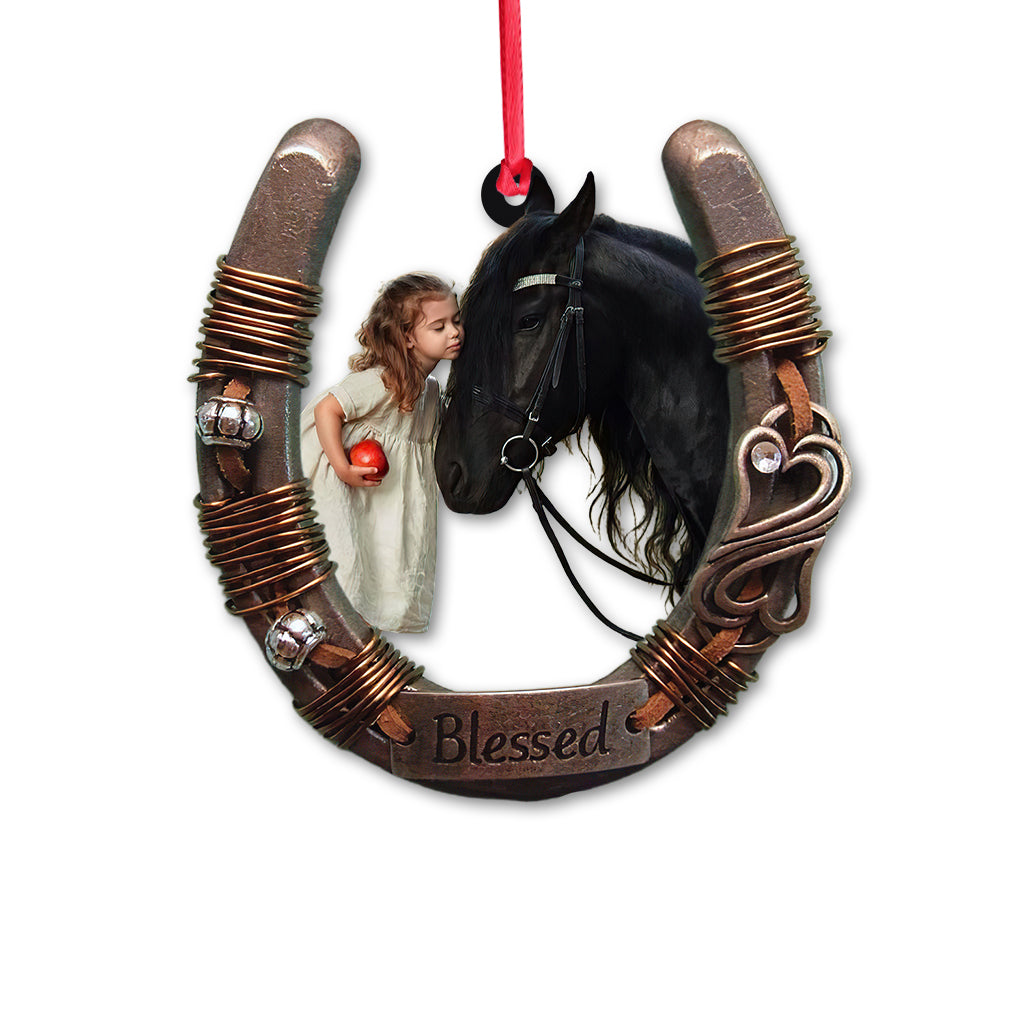 Pferd und Mädchen – Personalisierter transparenter Pferdeanhänger