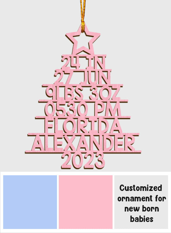 Baby's First Christmas - Gift for Newborn, mom, dad - Personalized Ornament