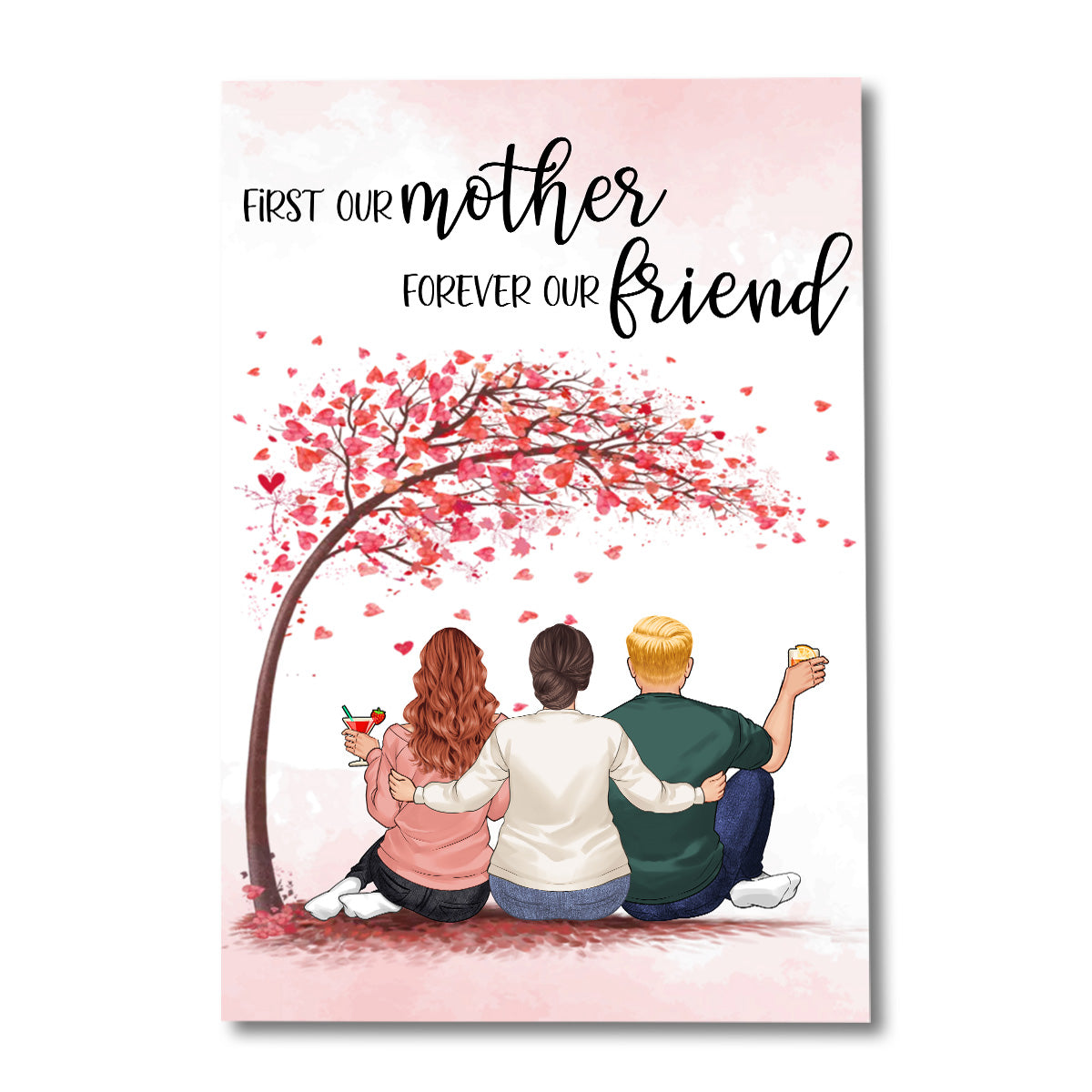 Für immer verbunden – Geschenk für Mama, Tochter, Sohn – Personalisierte Leinwand und Poster