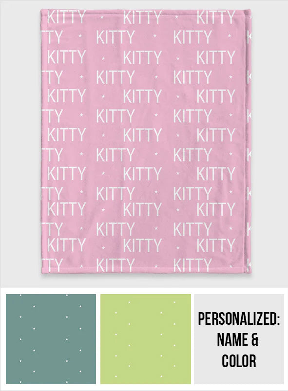 Custom Cat Name Pattern - Personalized Cat Blanket
