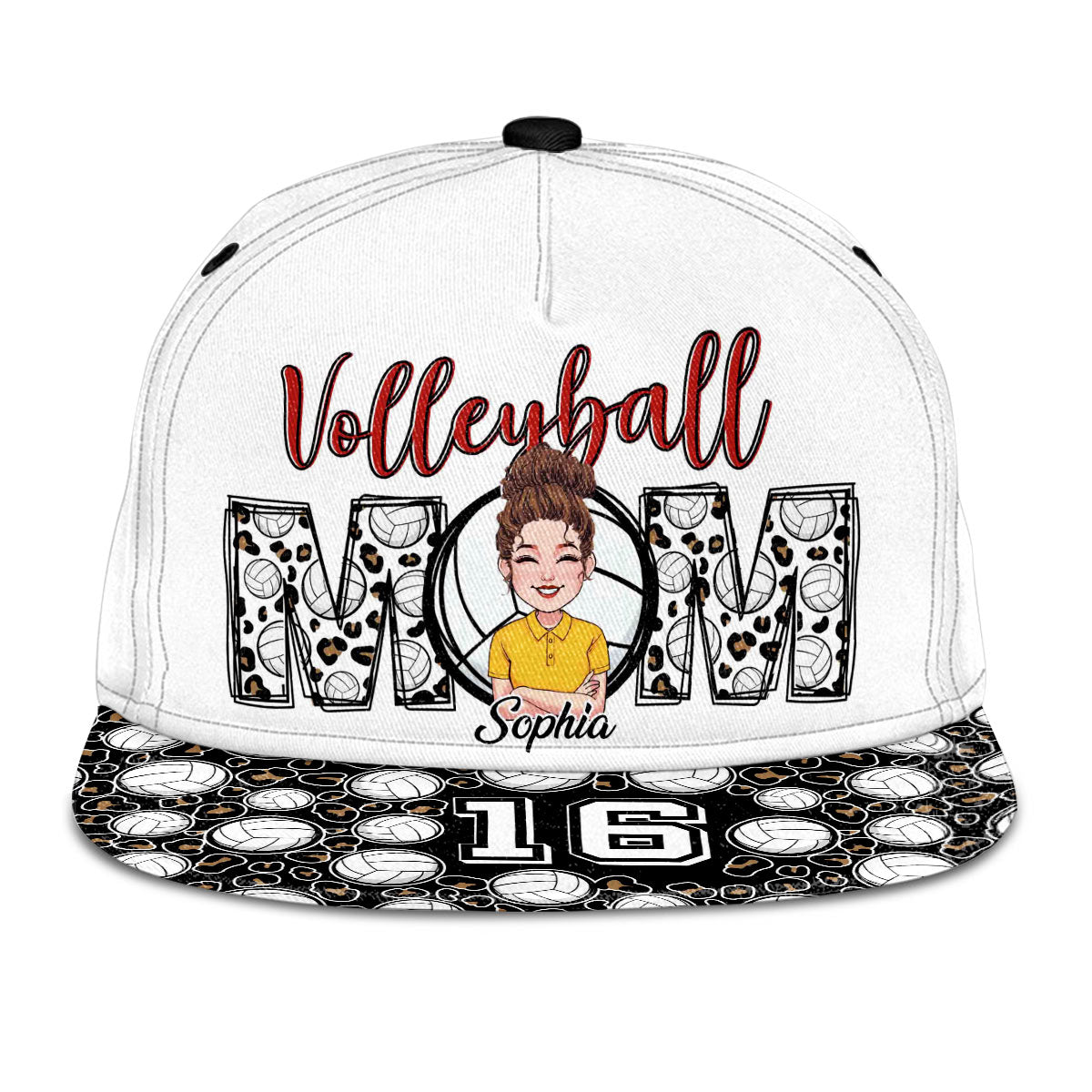 Volleyball Mom – Personalisierte Volleyball-Snapback-Kappe