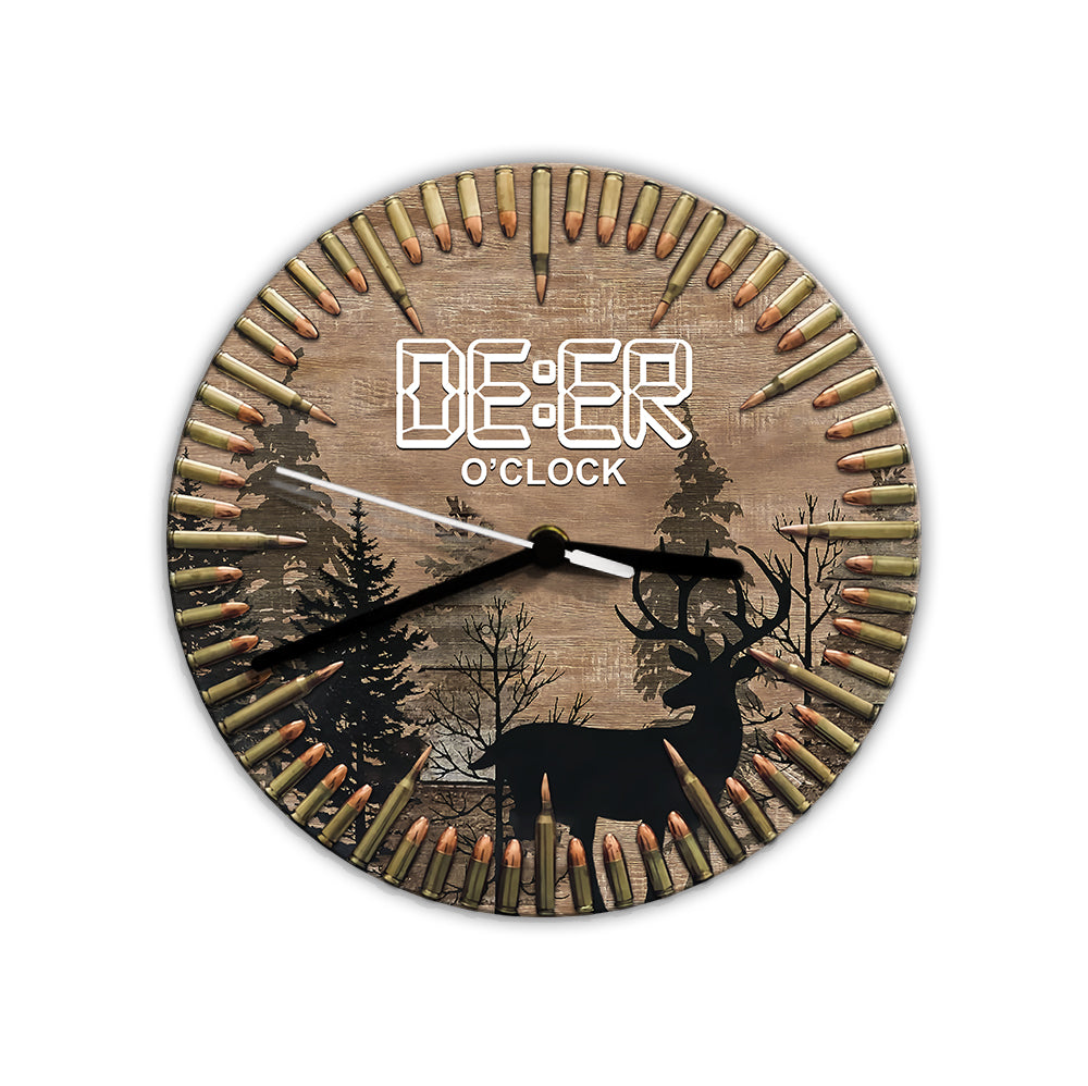Deer O'Clock Hunting Wall Clock