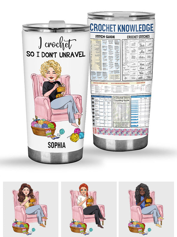 Ich häkle, damit ich nicht aufribbele – personalisierter Häkelbecher