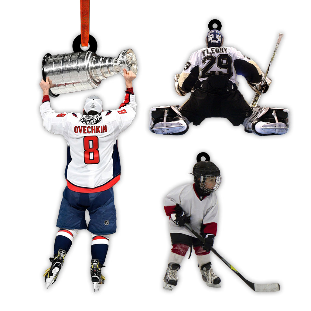 Foto-Ornament – Hockey-Geschenk für den Sohn – Personalisierter Ornament