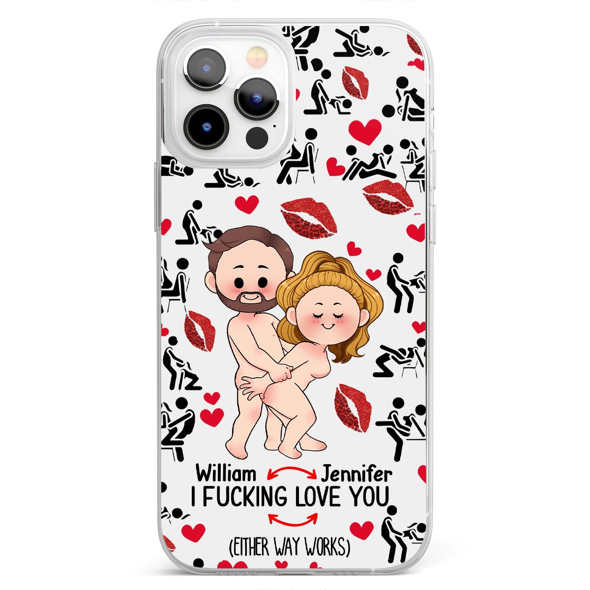 Ich liebe dich – Geschenk für Ehemann, Ehefrau, Freund, Freundin – Personalisierte transparente Handyhülle