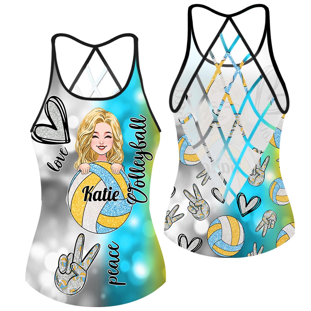 Coole Volleyball-Mama – Personalisiertes Volleyball-Tanktop mit Kreuz