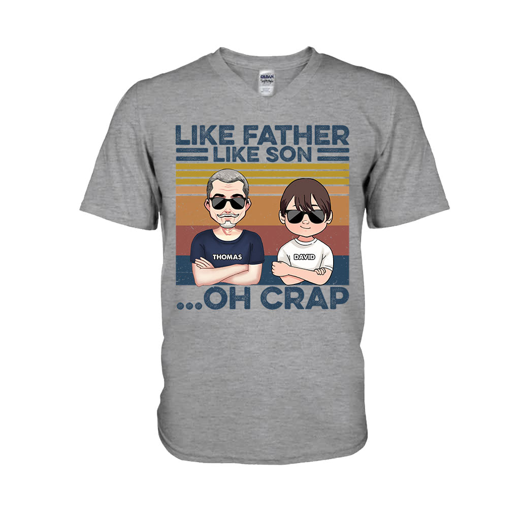 Wie der Vater, so der Sohn – Geschenk für Papa – Personalisiertes T-Shirt und Hoodie