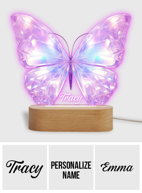 Beautiful Butterfly - Personalized Butterfly Shaped Plaque Light Base