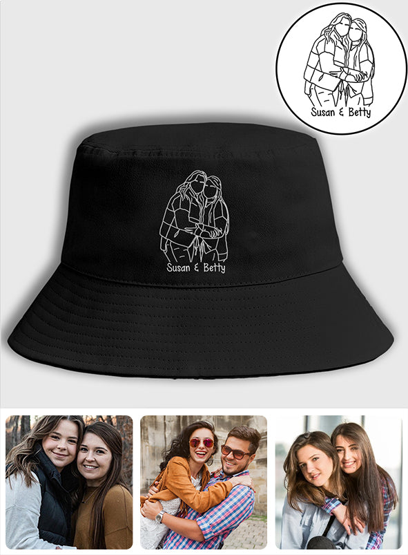 Individuelles Foto – Personalisierter, bestickter Geschwister-Bucket-Hat