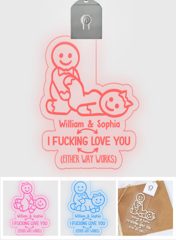 I Love You Naughty Ginger Bread - gift for wife, husband, boyfriend, girlfriend - Personalized Shaped Led Acrylic Ornament