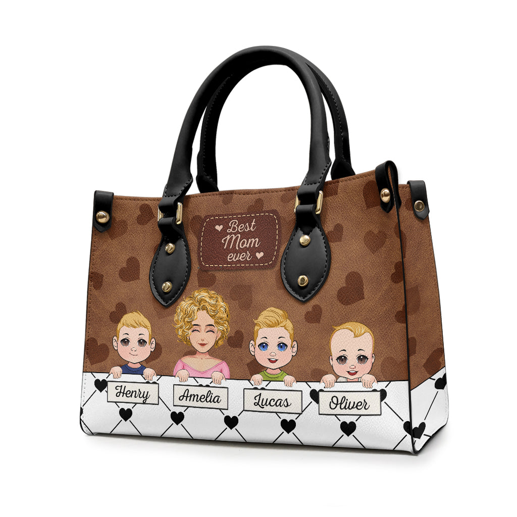 Die beste Oma der Welt – Geschenk für Oma, Mama, Tante – Personalisierte Lederhandtasche