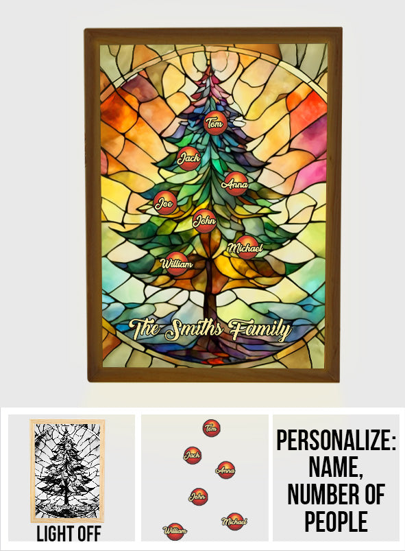 Weihnachtsbaum für die Familie – Personalisierter Familien-Lichter-Fotorahmen