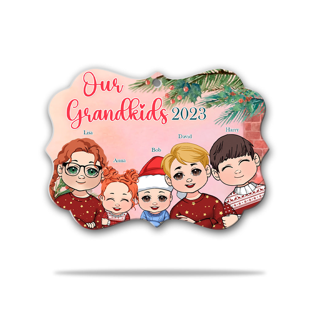 Meine Enkelkinder 2023 – Personalisierter Aluminium-Anhänger für Oma